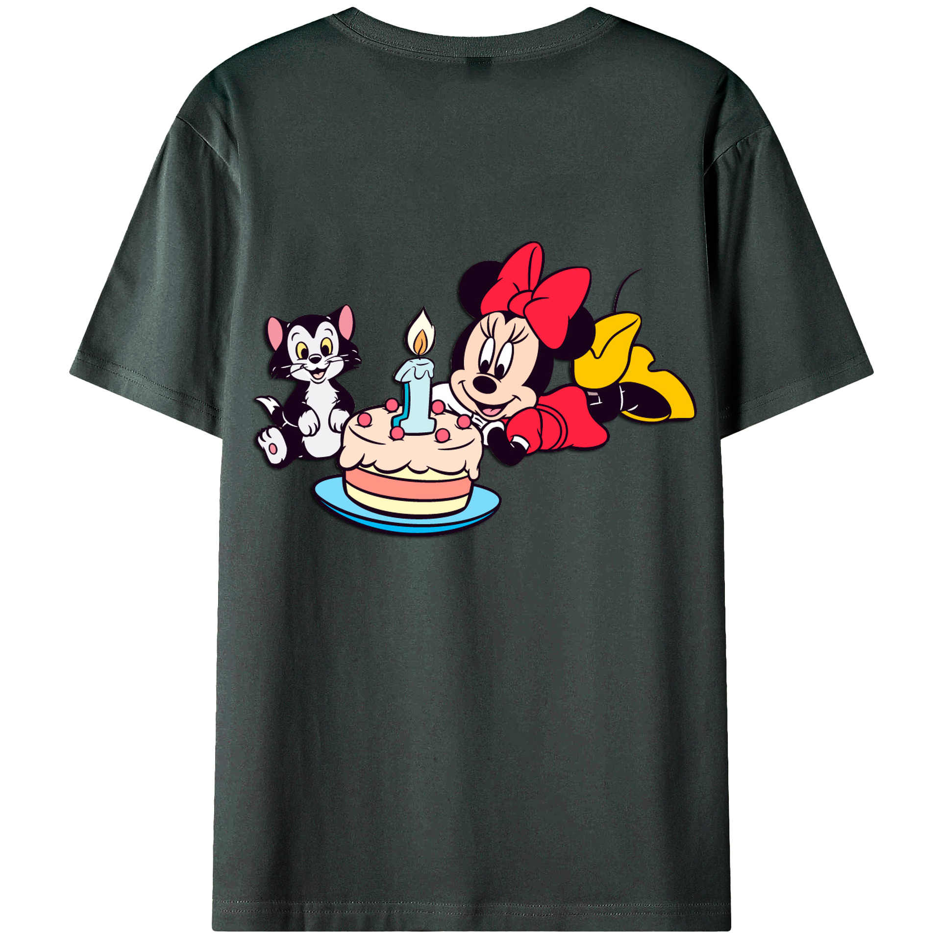 ミッキーマウス Mickey Mouse 綿100％ メンズ半袖Tシャツ（バックプリント） 通気性